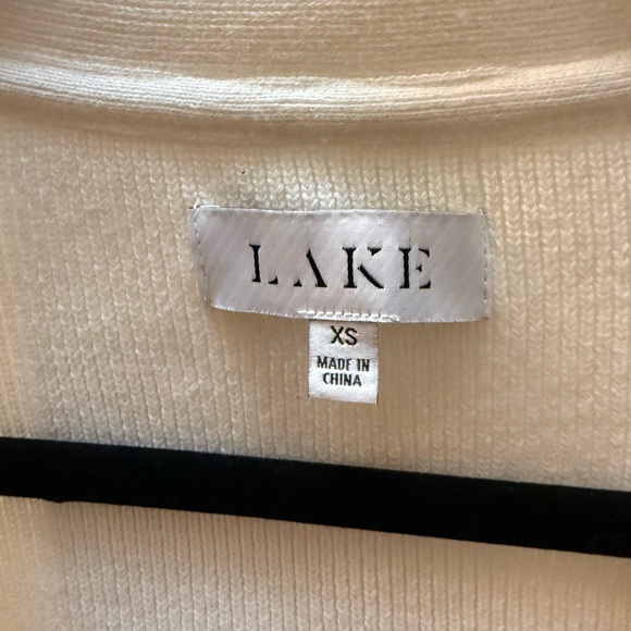 LAKE Women's Striped Cardigan Sweater - Cream and Blue - Picture 4 of 5